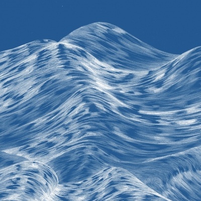 Padrão texturizado de ondas em azul e branco sobre fundo azul