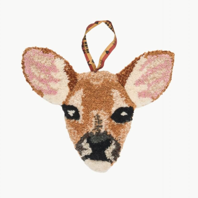 Máscara de cabeça de cervo em pelúcia com alça para pendurar