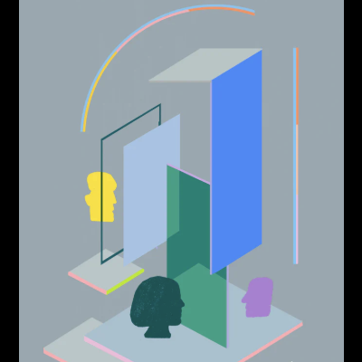 Capa de livro com título MALINA e autor Ingeborg Bachmann, ilustração abstrata com silhuetas de cabeças