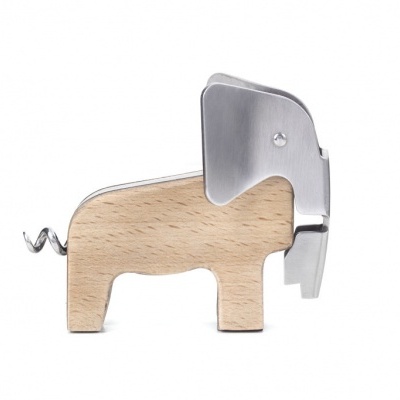 Abridor de garrafas elefante em madeira e metal