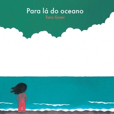 Capa de livro infantil com uma personagem olhando para o oceano