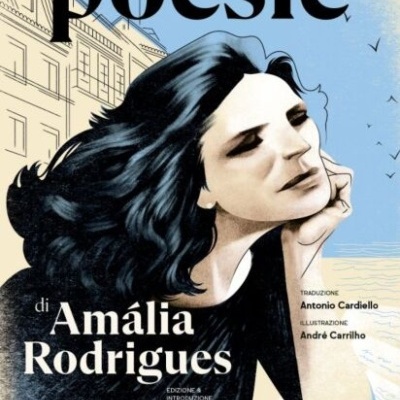 Capa de livro ilustrada com mulher de cabelo preto e texto em português e italiano.