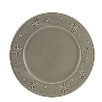 Prato cinzento com flocos de neve em relevo na borda
