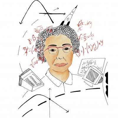 Ilustração de pessoa com óculos e fórmulas matemáticas