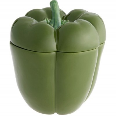 Tupperware cerâmico em forma de pimento verde