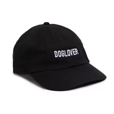 Boné preto com wordmark branco DOGLOVER