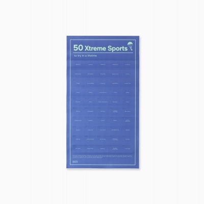 Calibrador azul 50 Xtreme Sports com textos em branco e verde