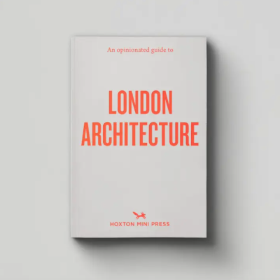 Livro branco com texto laranja London Architecture