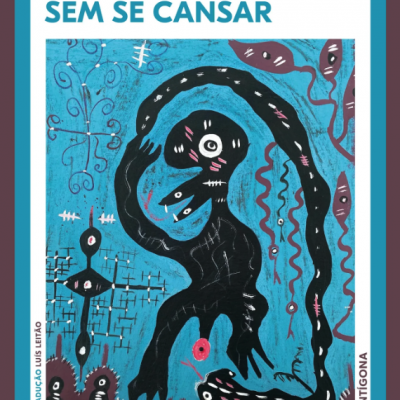 Capa de livro azul com ilustração abstrata e texto em português