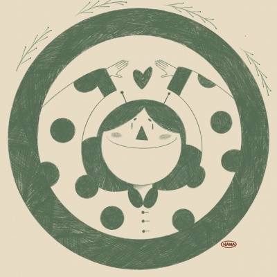 Ilustração em verde e bege com personagem e texto 'U DON'T BUG ME'.