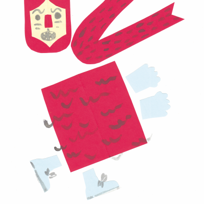 Conjunto de acessórios de papel coloridos sobre fundo branco