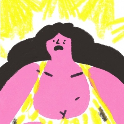 Ilustração colorida de pessoa segurando teste de gravidez com texto FELIZ GRAVIDEZ!