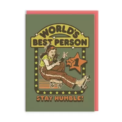 Cartão verde escuro com ilustração vintage e texto inspirador