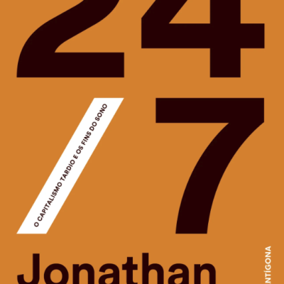 Capa de livro mostarda com números grandes 24 7 e texto preto e branco