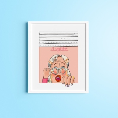 quadro decorativo com ilustração colorida e texto A vingança é