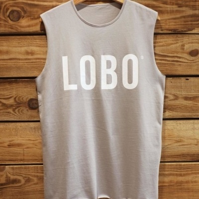 Camisola regata cinza clara com logótipo LOBO