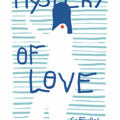 capa de álbum com texto 'MYSTERY OF LOVE' e 'SUFJAN STEVENS' e silhueta humana azul