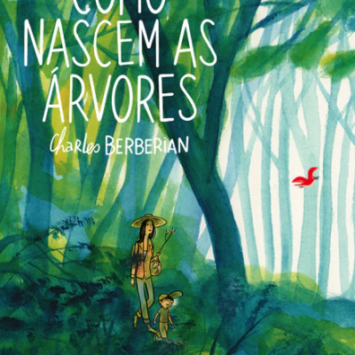 Capa de livro com ilustração de floresta e pessoas