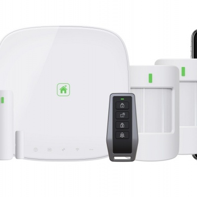 Sistema de alarme doméstico com sensores, comando e telemóvel