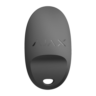 Dispositivo cinza escuro oval com texto AJAX e um orifício inferior