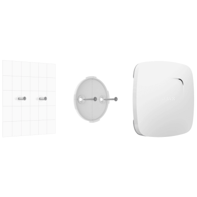 Dispositivos e suportes brancos com texto AJAX e parafuso em fundo branco