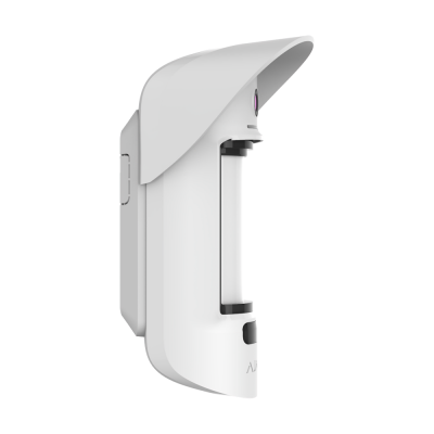 Dispensador automático de luvas branco com tampa protetora e espaço para rolo de luvas