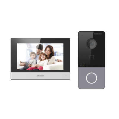 Conjunto de videoporteiro HIKVISION com monitor a cores e câmara com anel luminoso