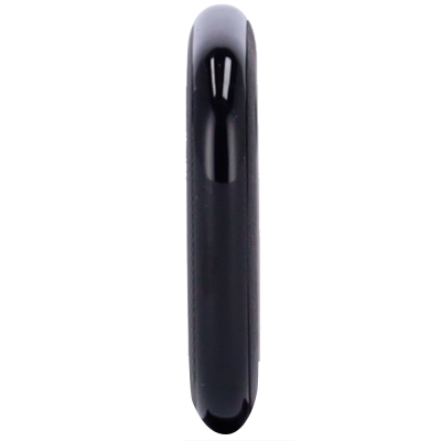 Lateral de telemóvel preto brilhante com bordas arredondadas