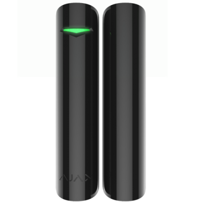 Dispositivos pretos com luz verde e suportes de montagem