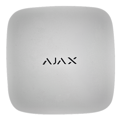 Dispositivo quadrado branco com texto AJAX preto no centro