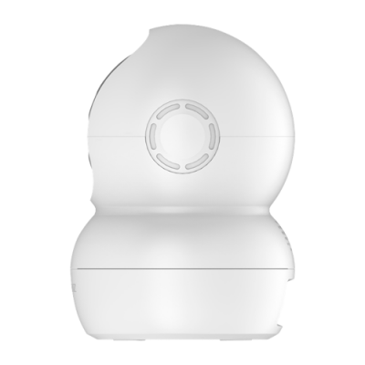 Câmara de vigilância branca redonda com base cilíndrica