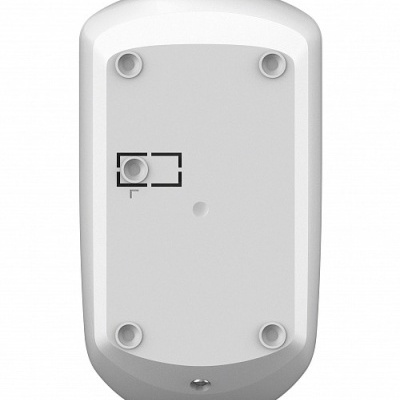 Dispositivo branco retangular com marcação preta e botão