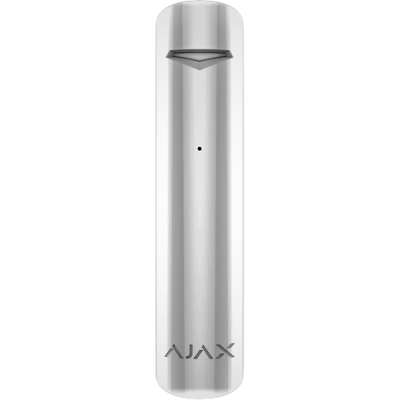 Dispositivo cilíndrico metálico cinza prateado com o texto AJAX