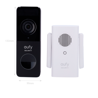 Câmara e transmissor de segurança eufy preto e branco