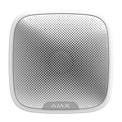 Detetor de incêndio e fumo Ajax branco com design quadrado e grelha perfurada