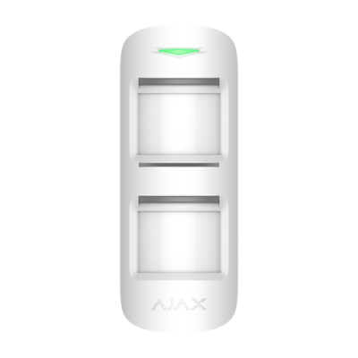 Detetor de movimento branco AJAX com dois sensores e LED verde