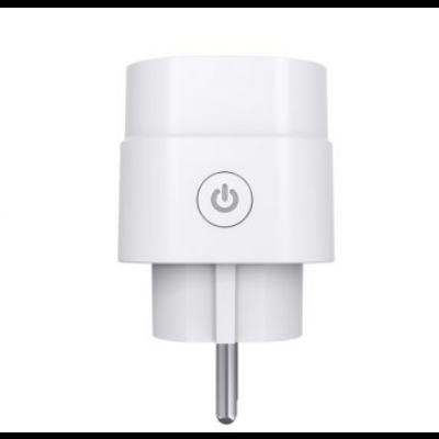 Adaptador elétrico branco com botão de energia