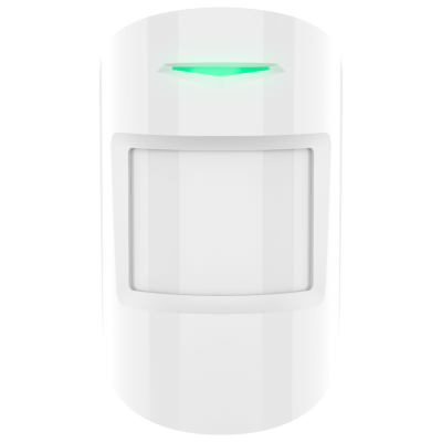 Sensor de movimento branco com luz verde