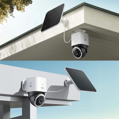 Câmera de vigilância Eufy E3 com painel solar exterior