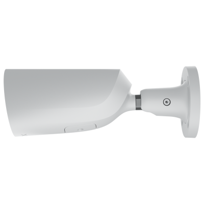 Câmara de segurança exterior branca com suporte circular