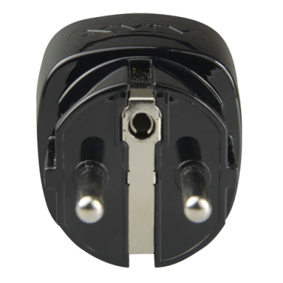 Ficha elétrica europeia preta com dois pinos