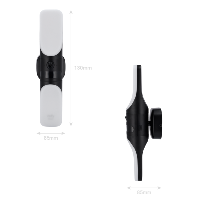 Dobrador de roupas Eufy preto e branco, 130mm x 85mm, duas vistas