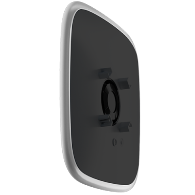 Espelho retrovisor para automóveis com moldura cinza prateada e superfície preta