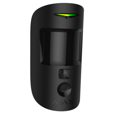 detector de movimento preto AJAX com LED verde