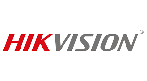 Logótipo da marca HIKVISION em vermelho e cinzento