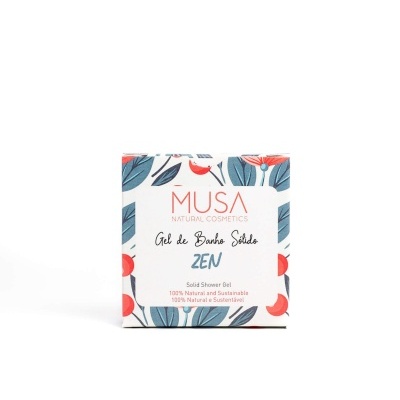 Embalagem de gel de banho sólido MUSA decorada com padrão floral