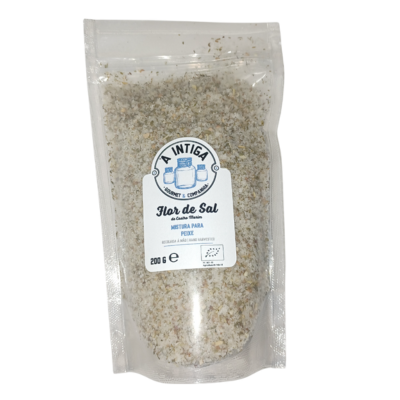 Embalagem transparente com mistura para peixe flor de sal A Intiga