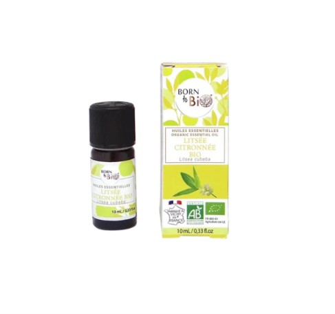 Óleo Essencial Bio Litsea Cubeba (May Chang) Frasco e caixa de óleo essencial Born to Bio Litsee Citronnée Bio