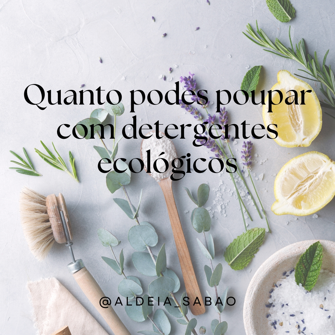 Utensílios de limpeza, folhas, limão e tigela com sal grosso numa superfície cinza clara