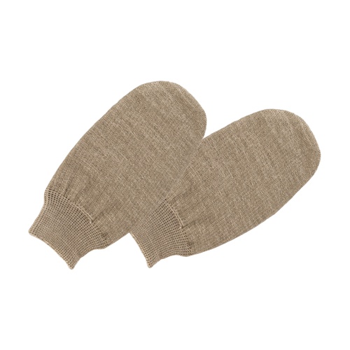 Luva de Linho e Algodão Par de luvas bege em malha fina com punhos elásticos